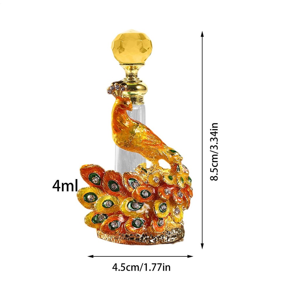 Vintage Perfume Bottle Peafowl Refillable Empty Perfume Bottle Gift