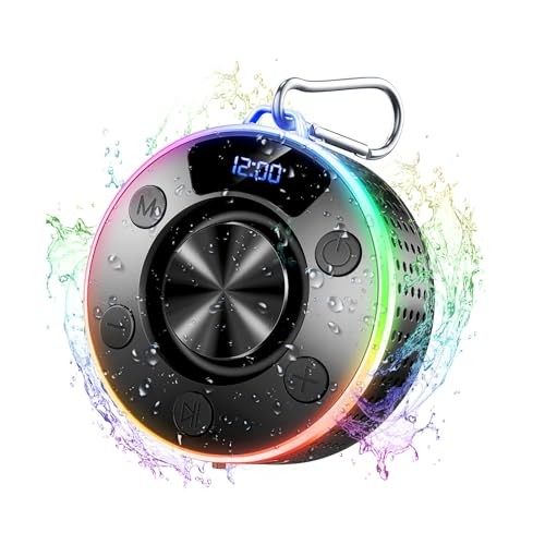 Bluetooth Shower Speaker, Portable Bluetooth 5.4 Speaker with 360°HD black