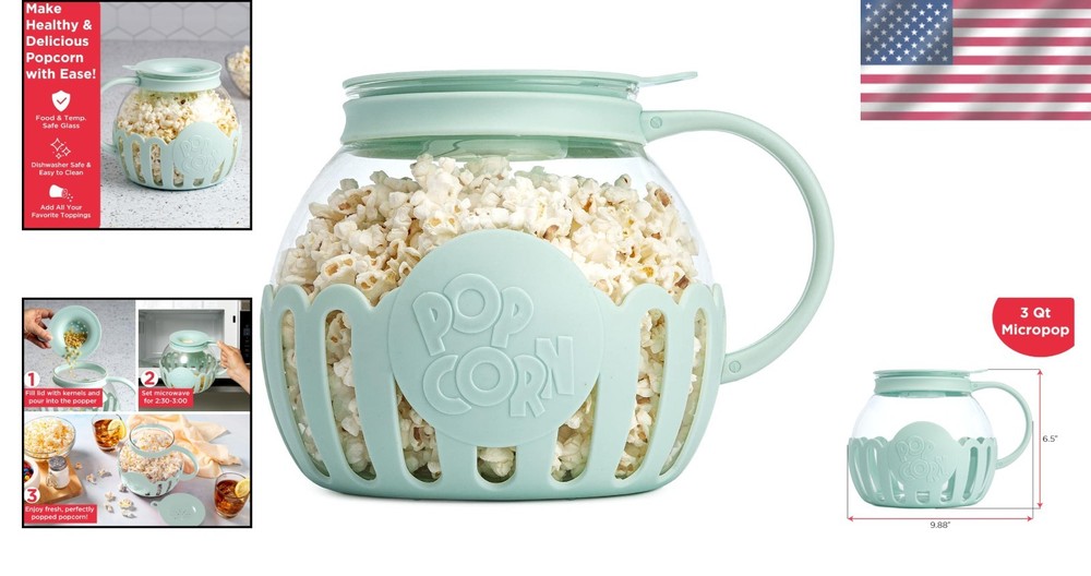 Ecolution 3-Quart BPA-Free Micro-Pop Popcorn Maker - Dishwasher Safe & Durable
