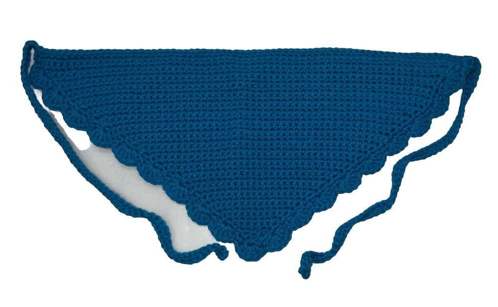Handmade Crochet Head Bonnet Blue OSFA