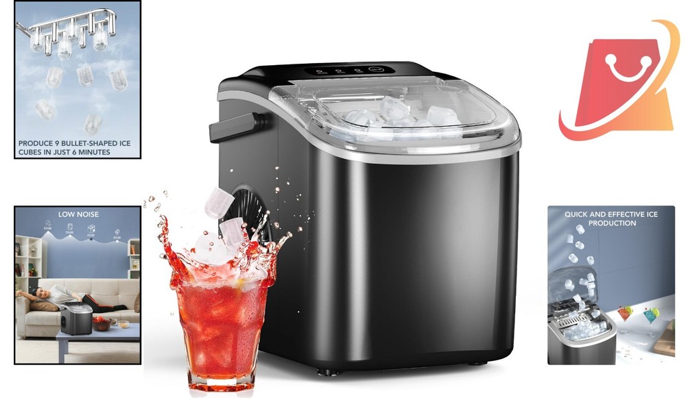 Ice Maker Countertop Compact Portable Self-Cleaning Ice Machine for Home Office