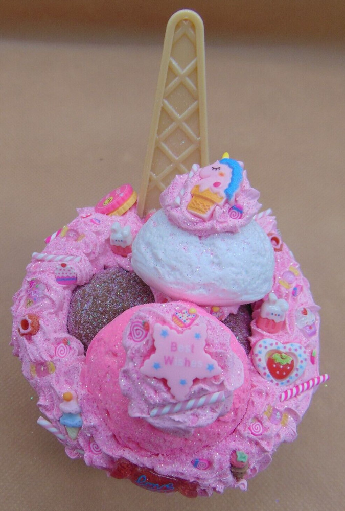"Neopolitan" Fake Bake Ice Cream Cup
