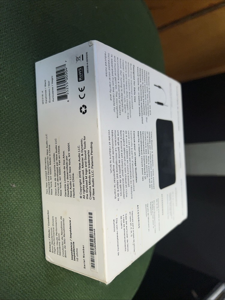 Master & Dynamic ME01 In Ear Headphone Black