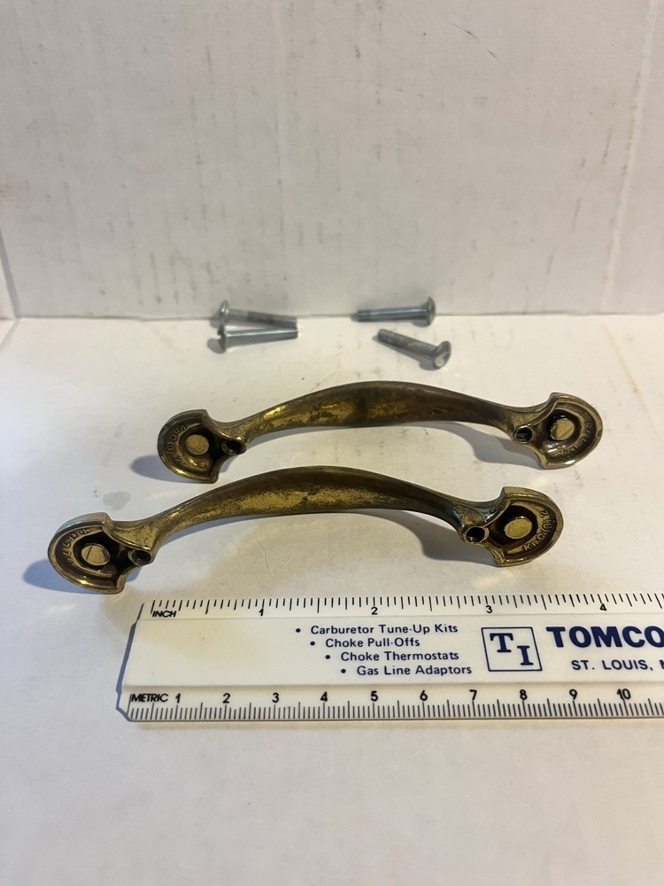 Vintage Brass Drawer, Cabinet Pull, pair w/screws