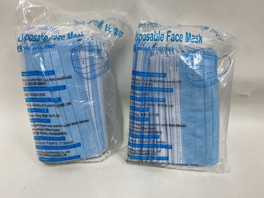 2500 PIECES Face Masks Blue Pack TWO CENTS EACH