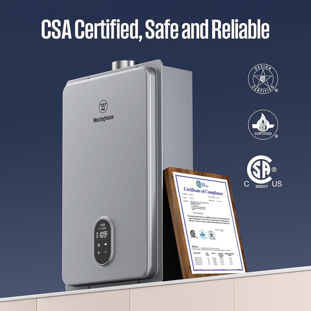 Westinghouse 5.1 GPM Tankless Water Heater Propane Indoor 120K BTU WIFI Control