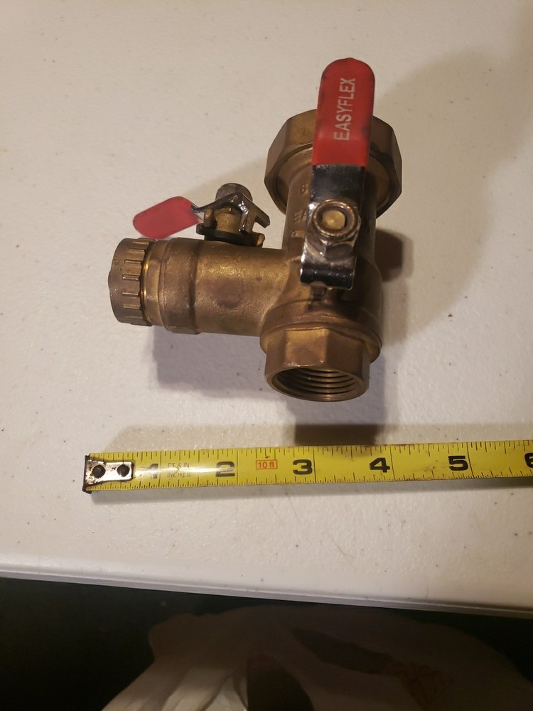 Easyflex 3/4" tankless water heater brass service valve