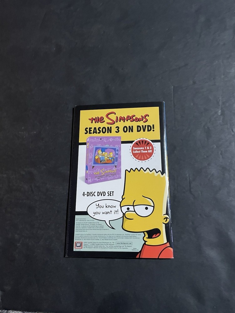 simpsons hit and run ps2 Manual Only