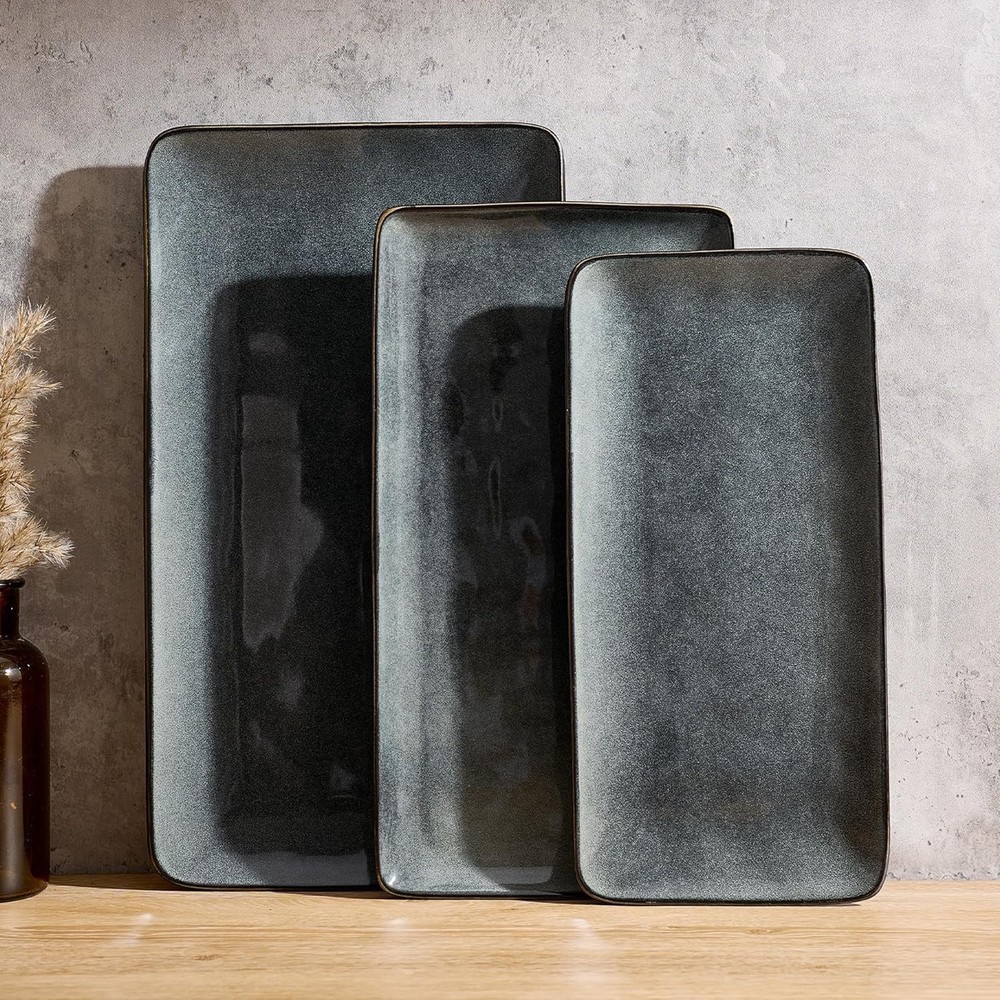 Serving Platter Rectangular 15.67/14.1/12.6inch Serving Dishes Entertaining
