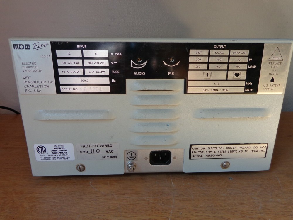 Bovie 400-CT Electrosurgical Unit MDT Generator