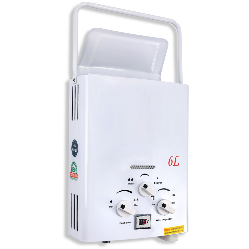 Portable LPG Propane Gas 6L Hot Water Heater Tankless Instant Boiler Outdoor RV