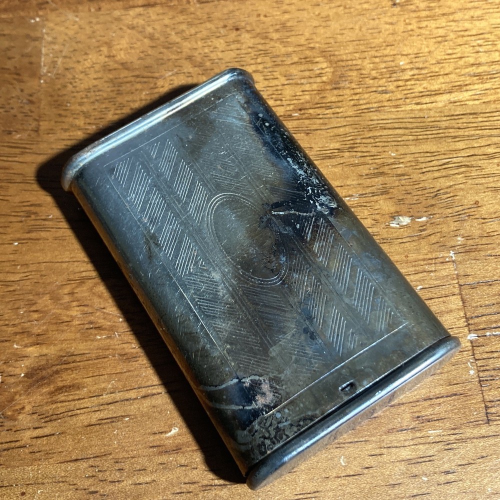 Vintage Decorative German Cigarette Case w Hidden Case 3"X2"