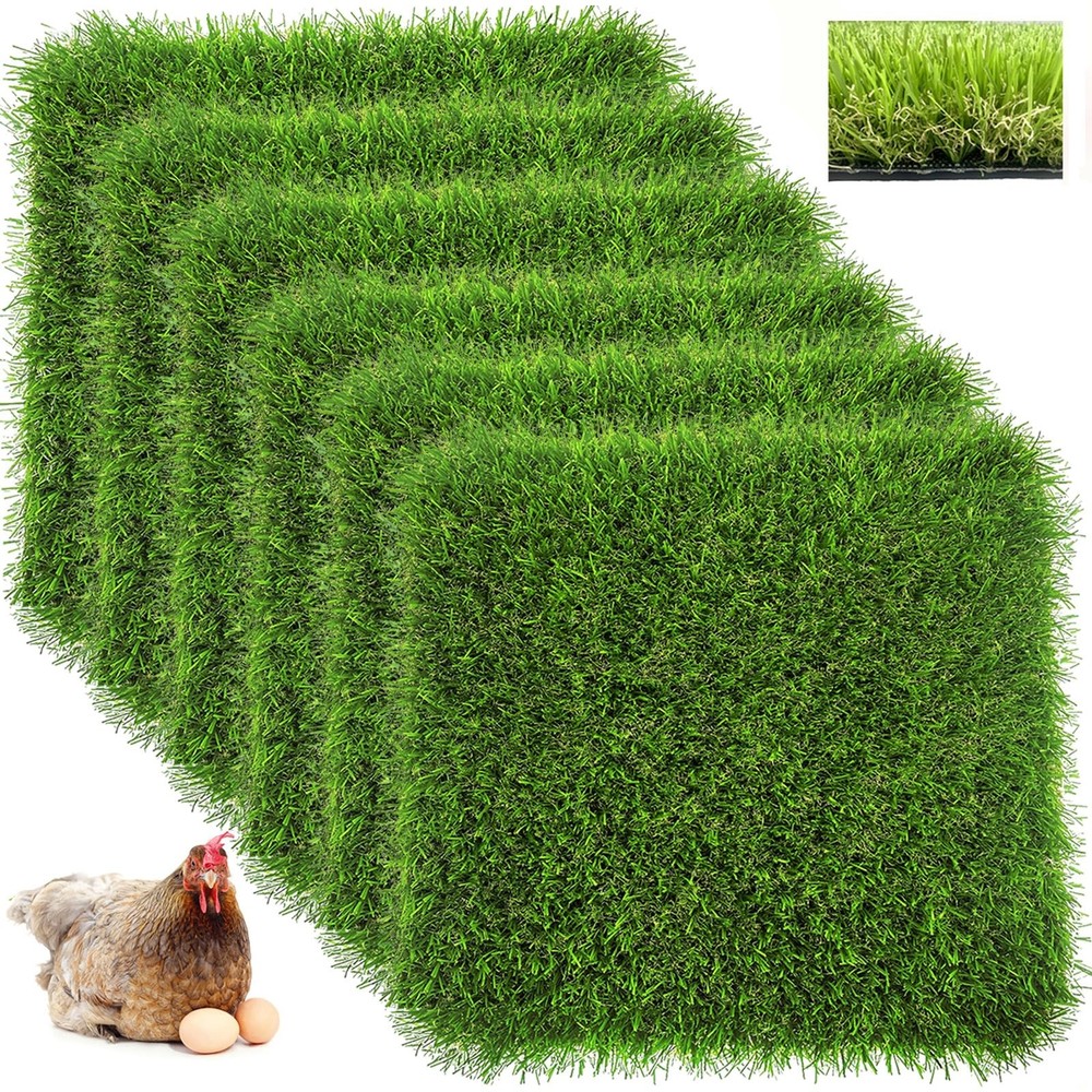 Chicken Artificial Grass Nesting Box Pads for Laying Eggs, Pads Coop, 6 Pack