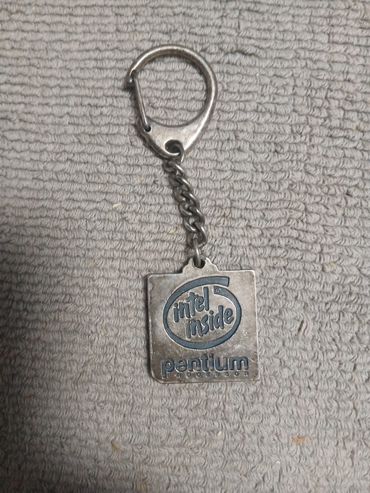 Vintage Intel Inside Pentium Processor Keychain CPU Collectible Tech Memorabilia