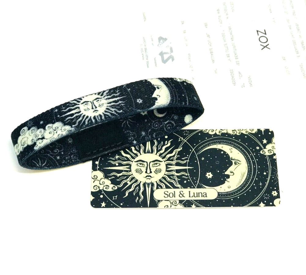 ZOX **SOL & LUNA** Silver Medium Single Wristband w/Card Sun & Moon