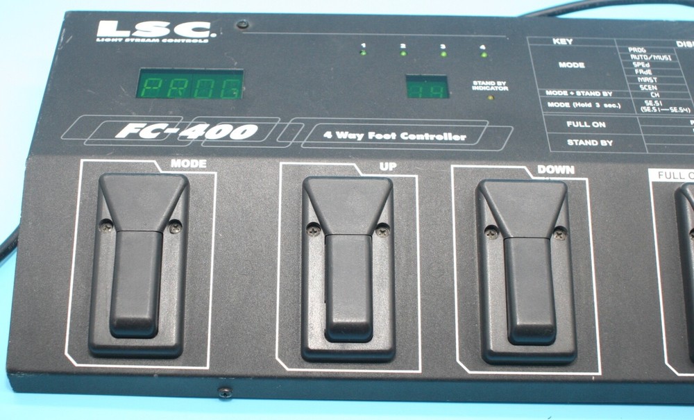 LSC Light Stream Controls FC-400 4 Way Foot Controller Tested Working