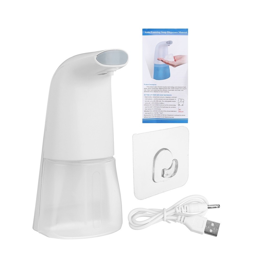 350ml Automatic Soap Dispenser Touchless Handsfree Foam Liquid Kitchen Bathroom