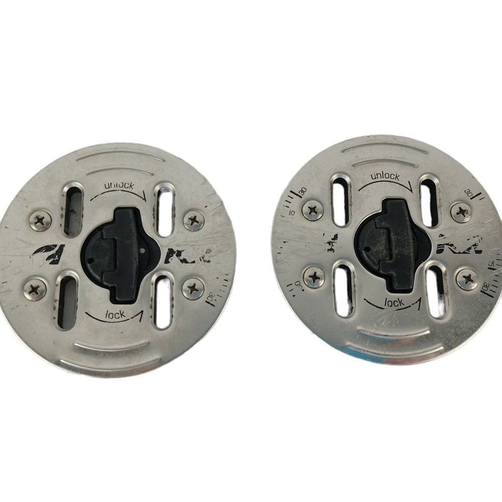 K2 Snowboard Metal Binding Discs Plates Silver Lockable Adjustable