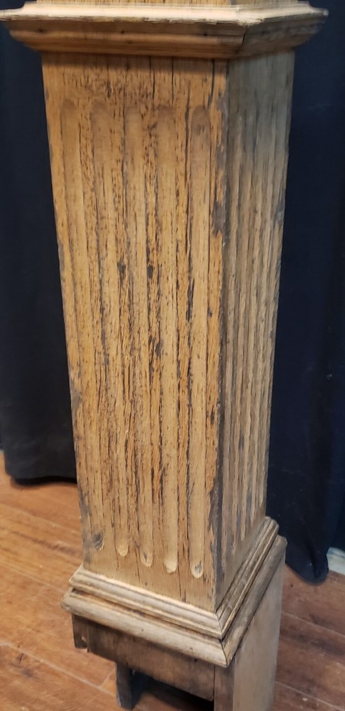 Restored Ornate Solid Oak Newel Post 49" x 7" GA9710