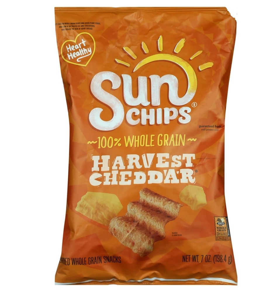 Sun Chips Multigrain Snacks, 7 oz, Cheddar Cheese, 100% Whole Grains