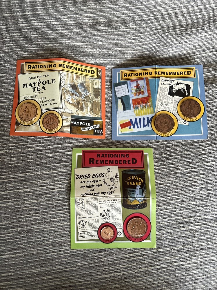 RATIONING REMEMBERED - 3 X Card Coin Sets