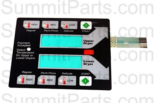 BLACK MEMBRANE SWITCH TOUCH PAD FOR NEW DEXTER STACK DRYER - 9801-100-001