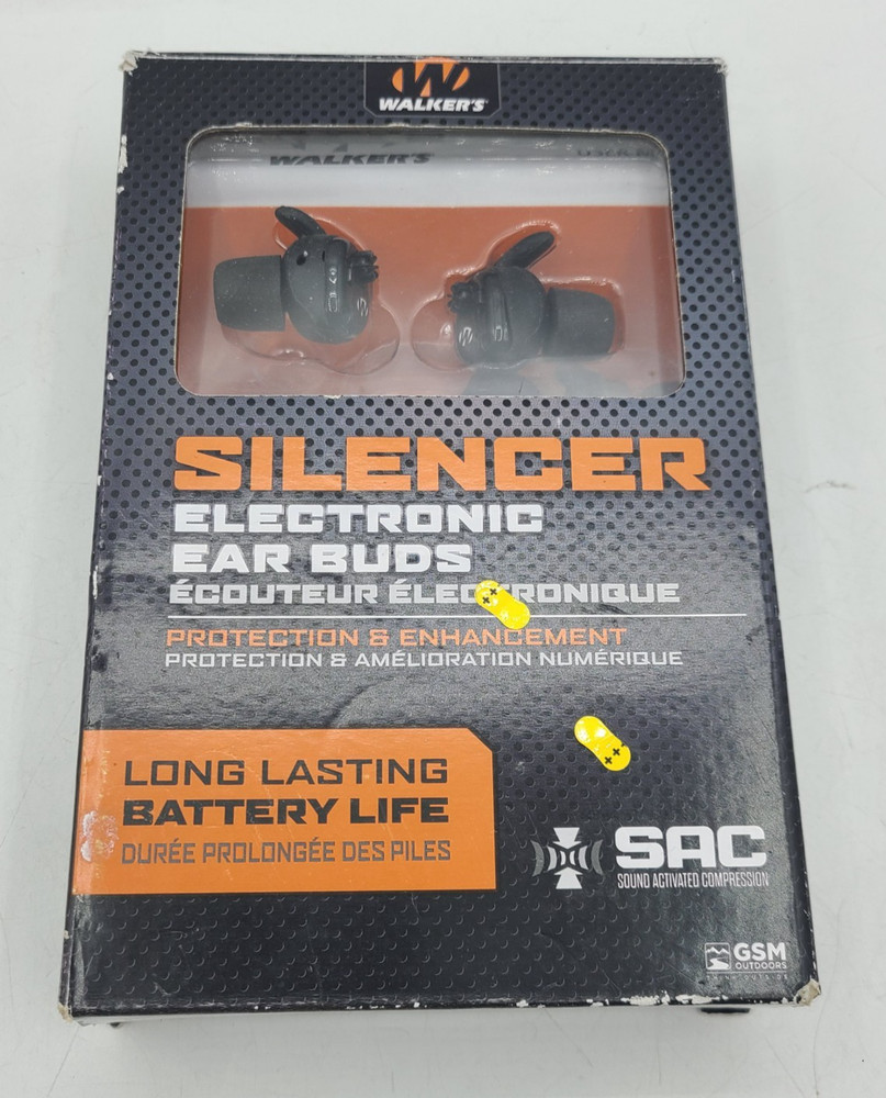 Walker's Silencer Earbuds Bluetooth Sound Activated Compression- NEED BATTERY