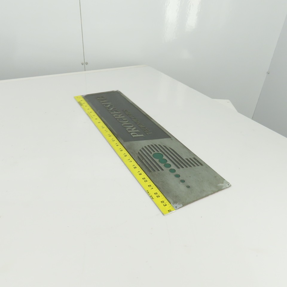 Progressive Technologies 24" x 6" Cast Iron Machine Name Plate Legend Logo