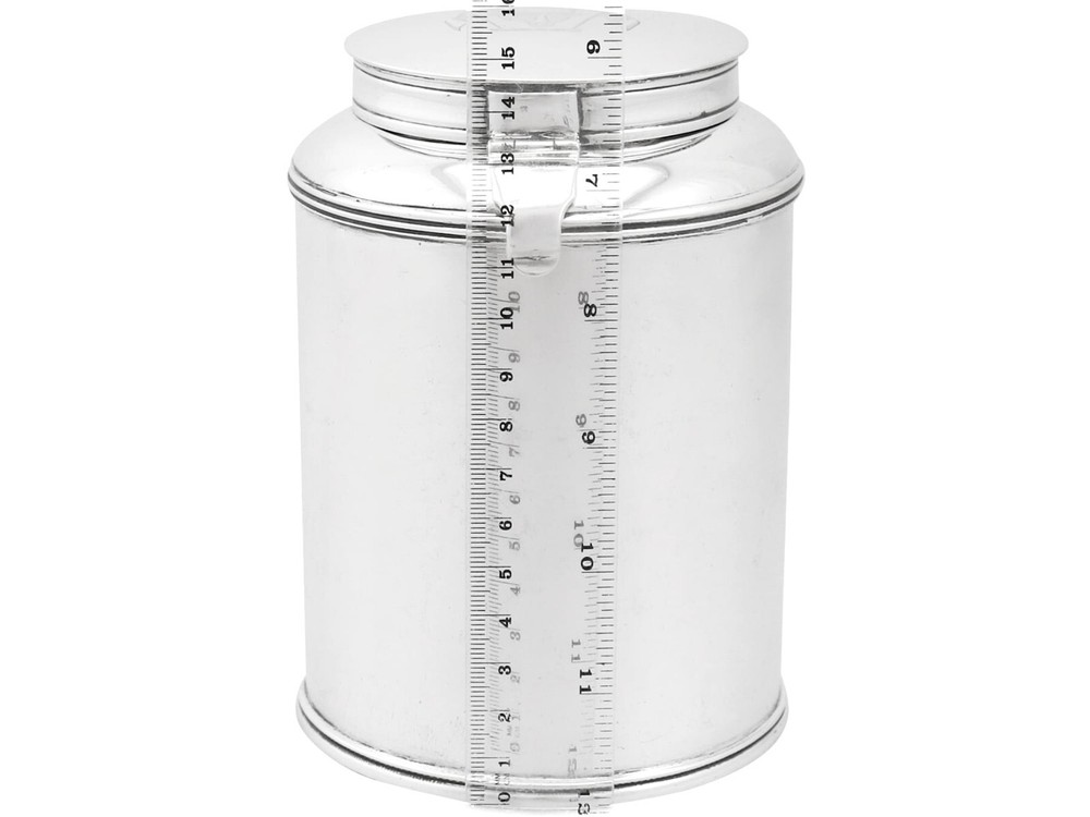 Antique Asian Silver Tea Caddy Grish Chunder Dutt Circa 1880