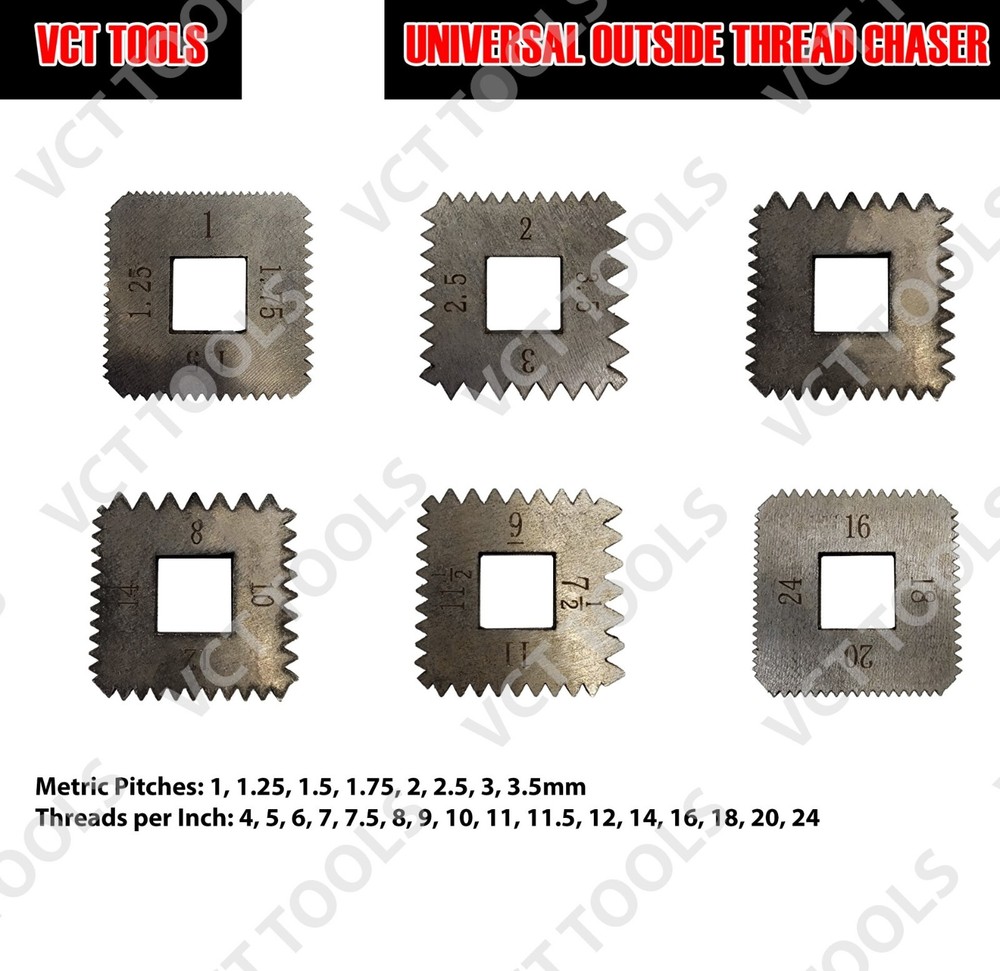 Universal Outside Thread Chaser VCT 01202 External Thread Repair Tool