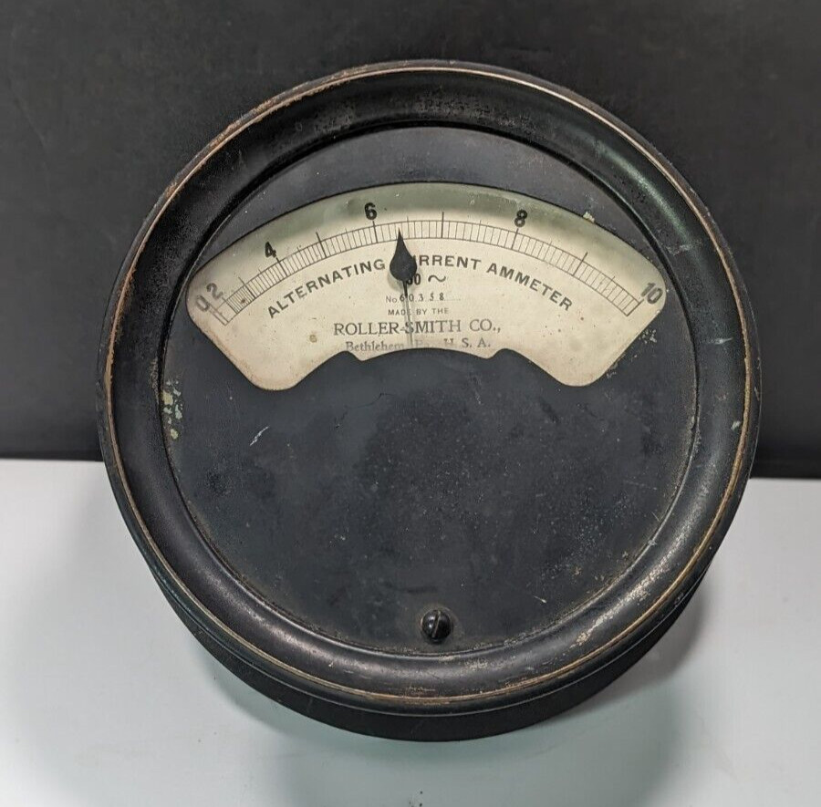Roller Smith Alternating Current Ammeter Meter USA Untested Steampunk Style