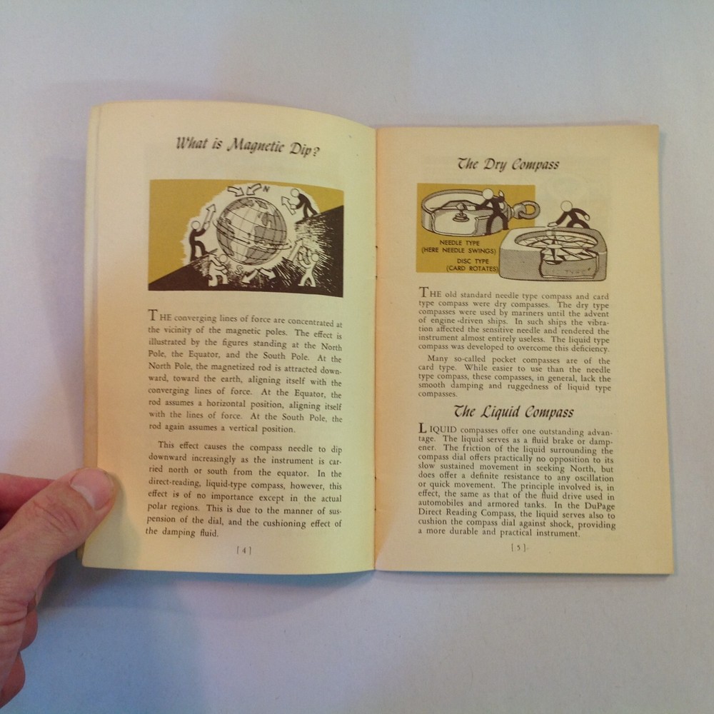 Vintage 1945 DuPage Compass Handbook and Map Encyclopedia Instructions Guide