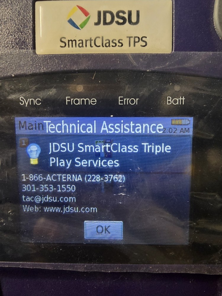 JDSU SmartClass Triple-Play Services (TPS) Bonded ADSL Handheld Cable Test Tool