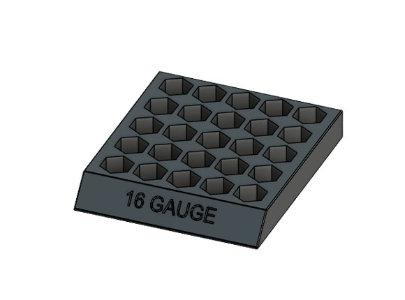 16 GA Shot Shell Reloading Block 25 Shot Durable High Strength Plastic