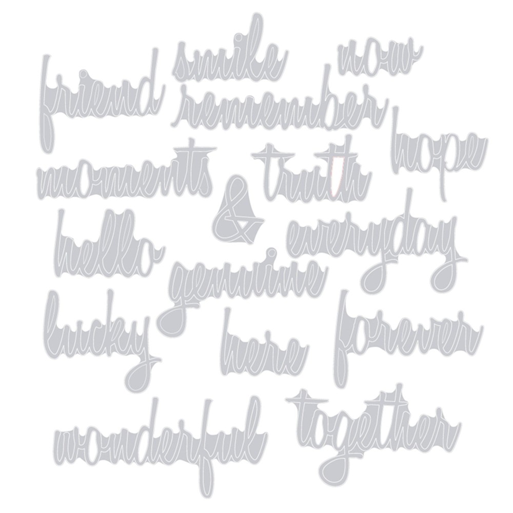 Sizzix Thinlits Friendship Words: Script 16PK set #660225 Retail $22.99 T. Holtz
