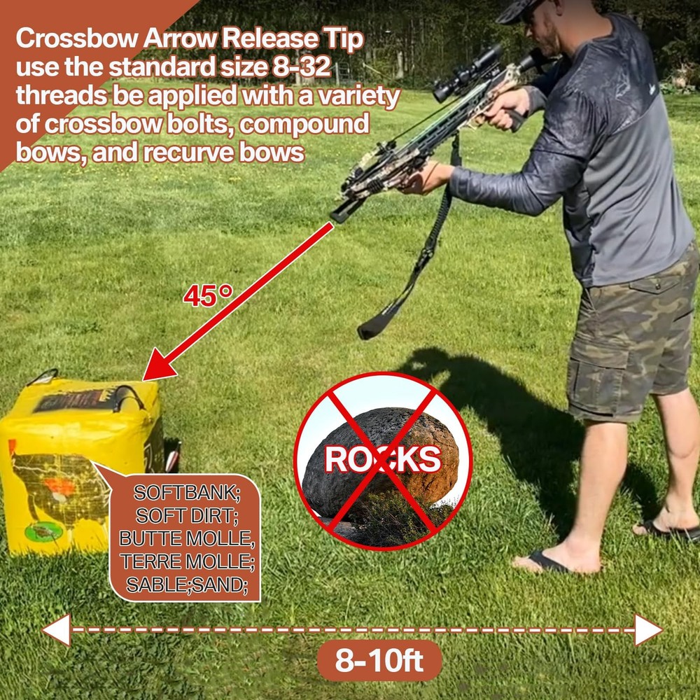 2 Pack Crossbow Bolt Decocking Head, Decocking Point Crossbow Arrow Release Tip