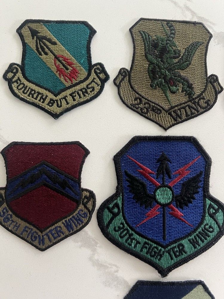 USAF ANG 7 Subdued Fighter Wing Patch Lot