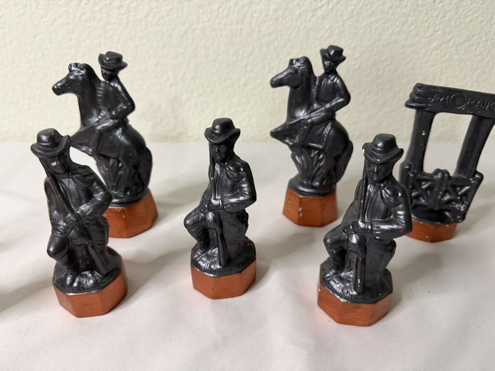 Atlantic Mold Chess Replacement Piece Black Western Ranch Ceramic People