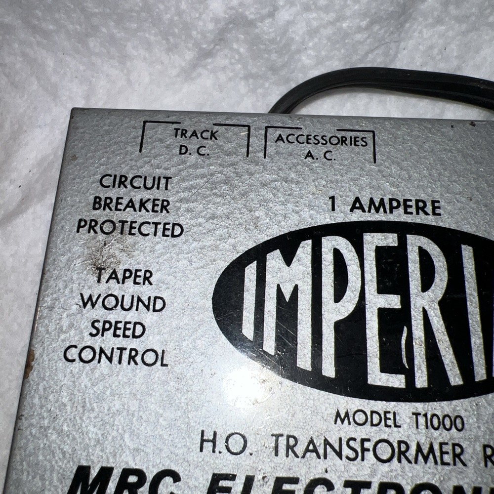 Vintage MRC Imperial HO Transformer Rectifier Model T1000 - Rare! UNTESTED