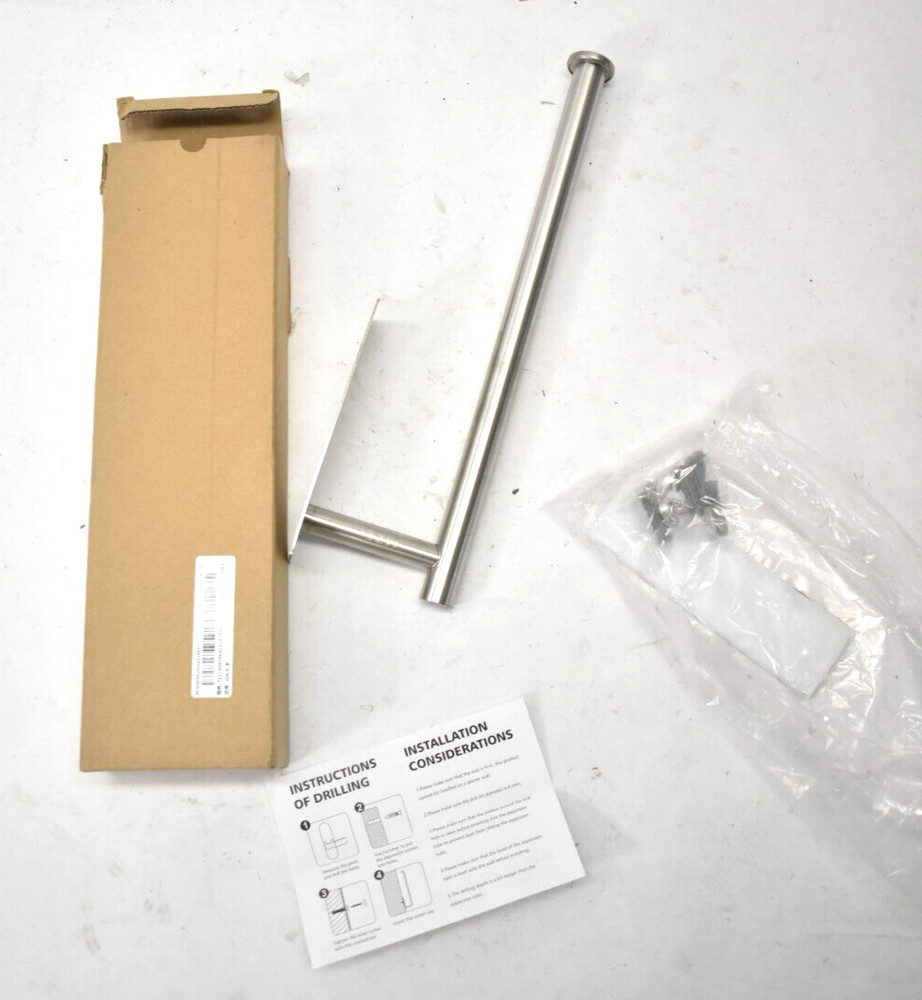 Wall Mounted Towel Bar w Drill Anchors Hardware Silver Finish 13" Long