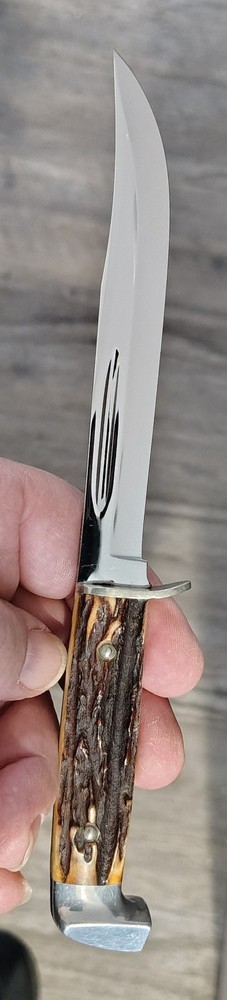 Old Case Stag Handle Fixed Blade Knife, Unused Beautiful Original Condition.