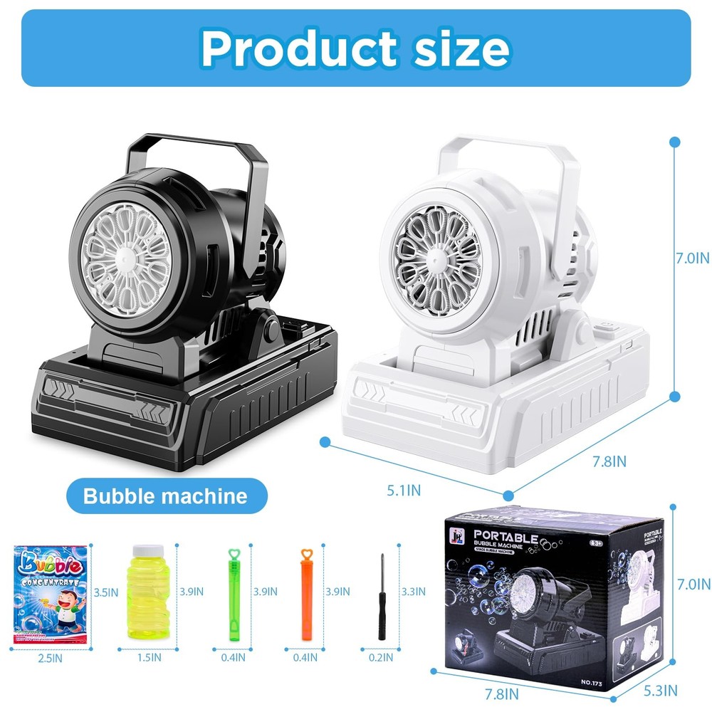 SHCKE Automatic Bubble Machine 10 Holes Blower,45° Black