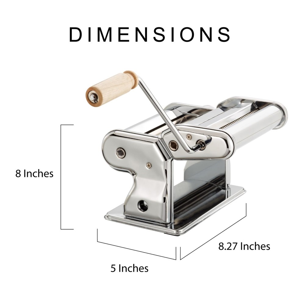 Fante’s Double Cutter Classic Pasta Maker, 150 Pasta, Chrome