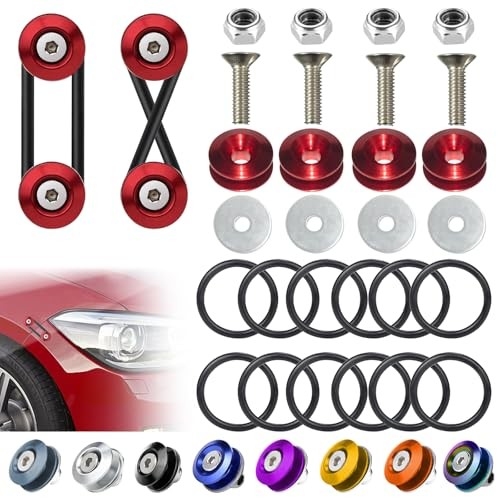 Universal Bumper Clips, Front Rear Bumper Quick Release Kit, Bumper 2set Red