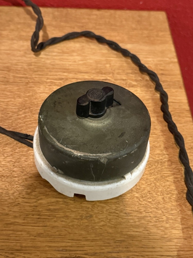 Antique Perkins Brand Light With Large Switch