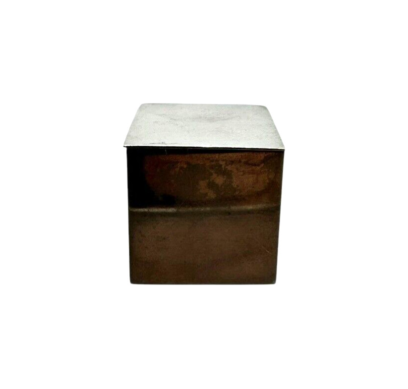 Tiffany & Co Sterling Silver Italy Hinged Trinket Pill Box Cube