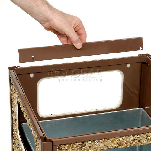 Stone Panel Trash Weather Urn Brown 13-1/2" Square X 35"H