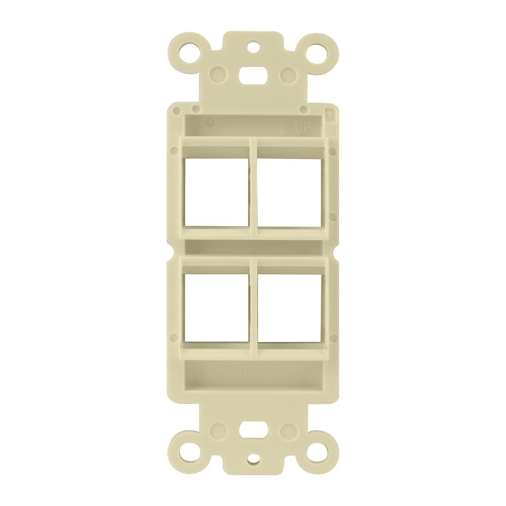 Construct Pro 4-Port Single Gang Keystone Decora Style Insert Strap (Ivory)
