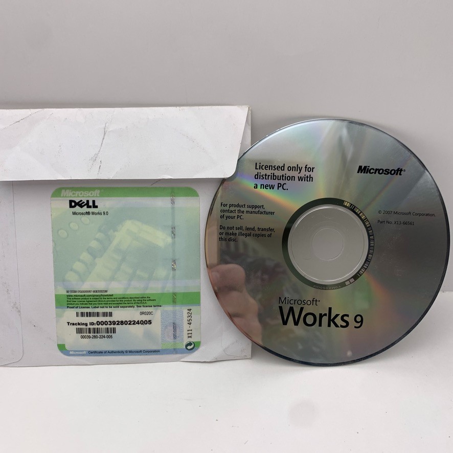 Microsoft Works 9 Installation CD 9.0 Dell Software Vintage