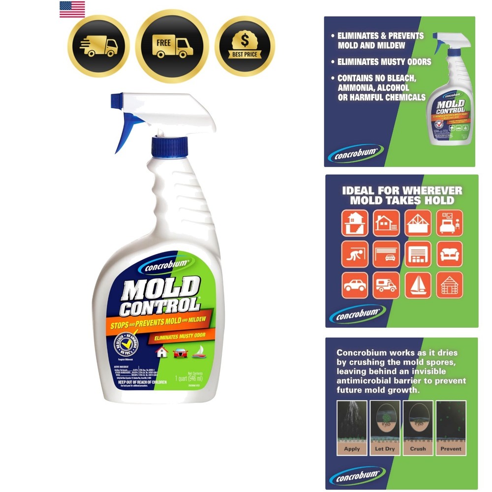 Mold Control, 32 oz Spray – Eliminates & Prevents Mold – EPA-Registered, Blea...